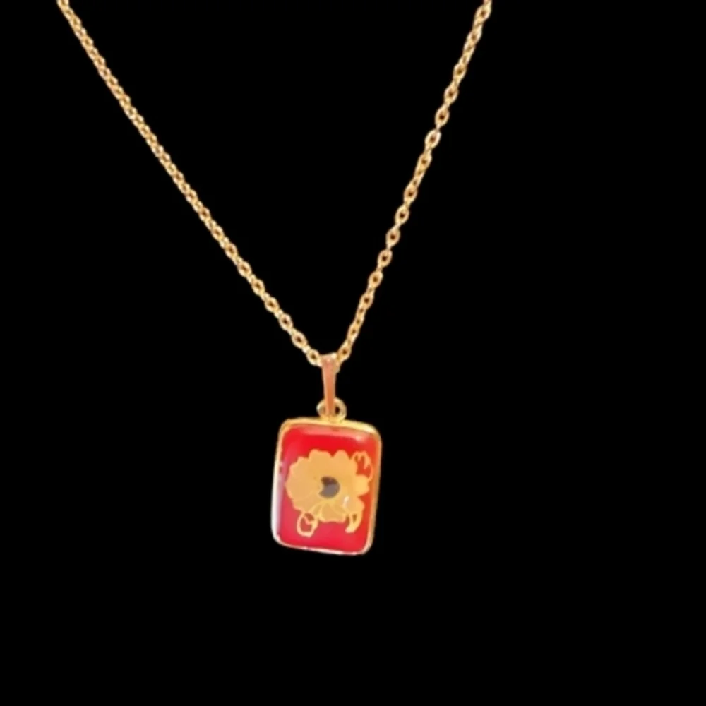 Vintage 1960s Floral Enamel‎ necklace NWOT